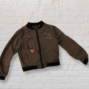 *SOLD *Hudson Jacket with patches. Let’s Rock” Boys Size 6 Preloved